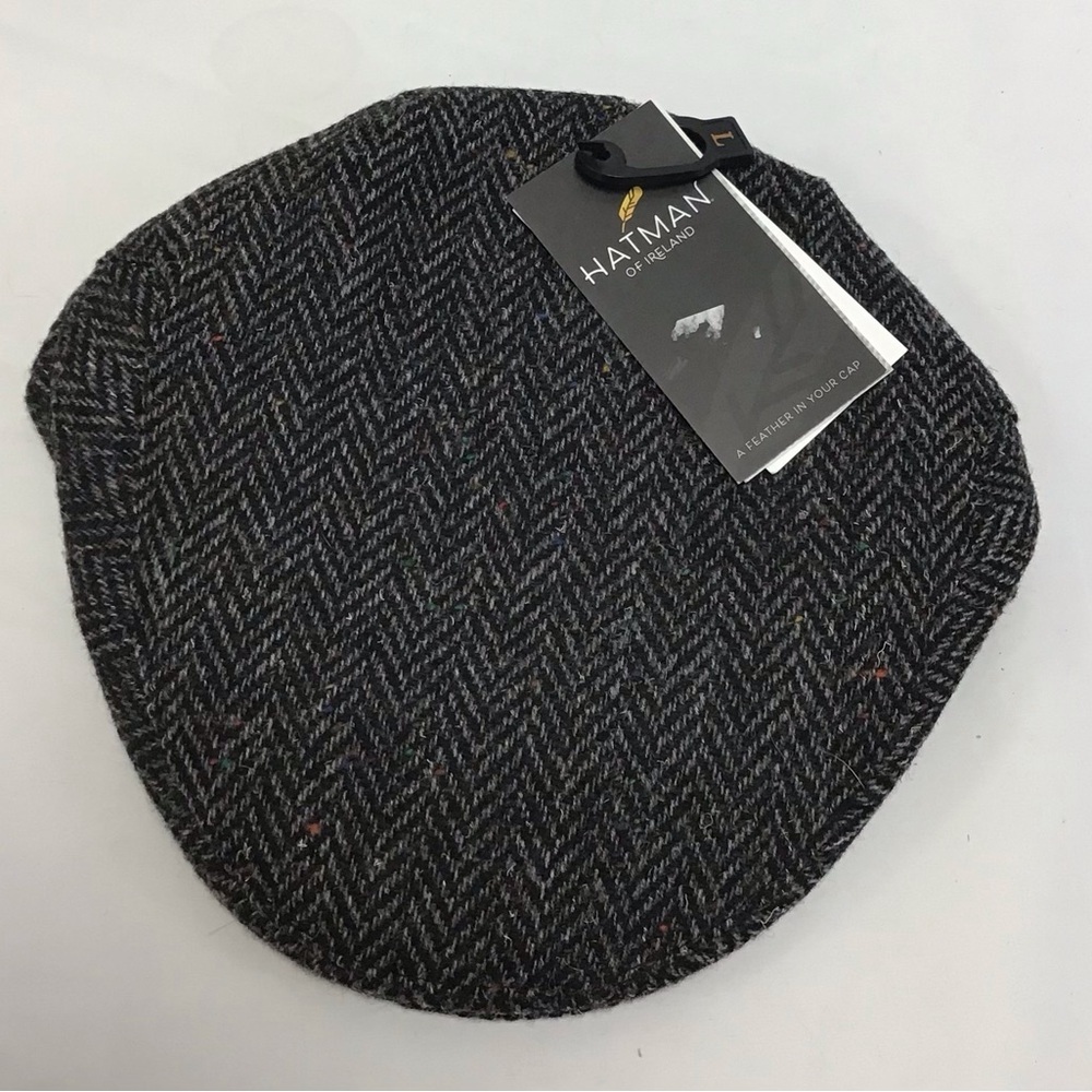 Men's Charcoal Herringbone Cap - Picture 2 of 8